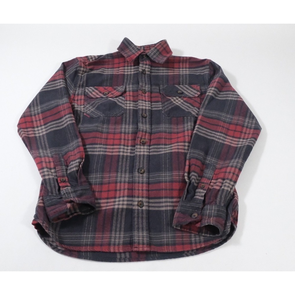 Jachs Flannel Shirt Mens S‎ Red Heritage Plaid Button Down Long Sleeve Cotton